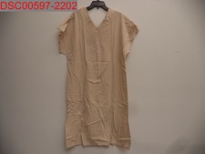 NWT - Women's Khaki V-Neck Midi Dress with Side Slits, Size 3XL 151349005