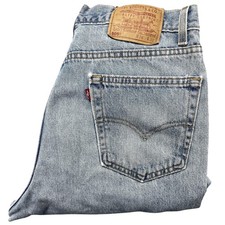 Vintage Levis 505 Jeans Mens 36x30 Blue Light Wash Straight Leg Denim USA