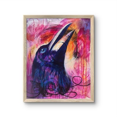 @FearlessPaints Abstract Crow Raven Bird 24x30 Canvas Fine Art Original Painting