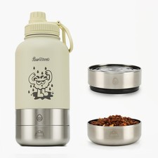34oz Dog Water Bottle, Stainless Steel Dog Water Bottle Dispenser with Detach...