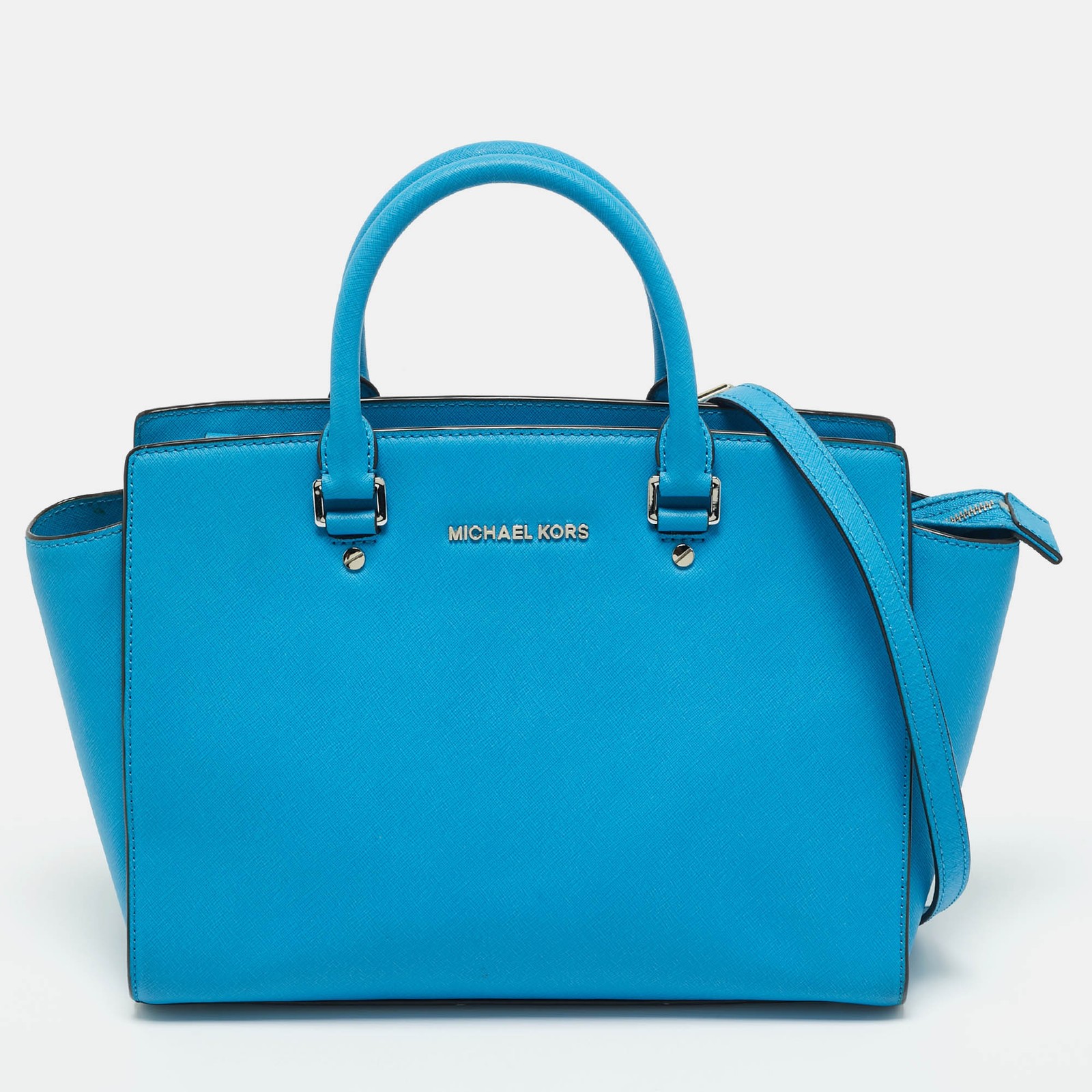 Michael Kors Large Selma Tote in Light Blue Leather