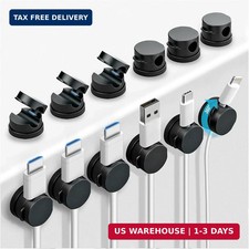 12 Pack 360  Rotatable Spring Cable Clips 1s Lock , Adhesive Cord Holder for Nig