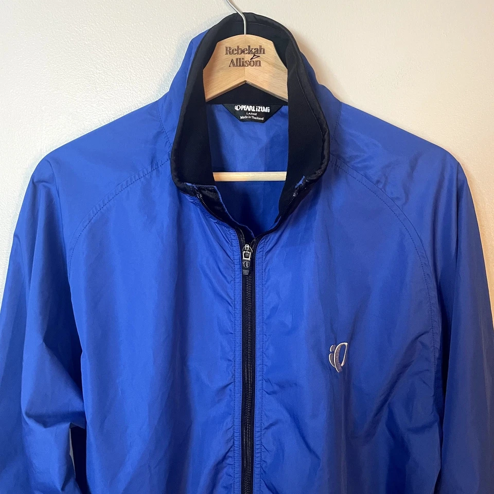 Chaqueta cortavientos con cremallera azul Pearl Izumi para hombre chaqueta de bicicleta grande Foto 2 de 4