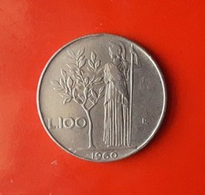 100 LIRE 1960 ERRORE - FRATTURE DI CONIO AL ROVESCIO [L138]