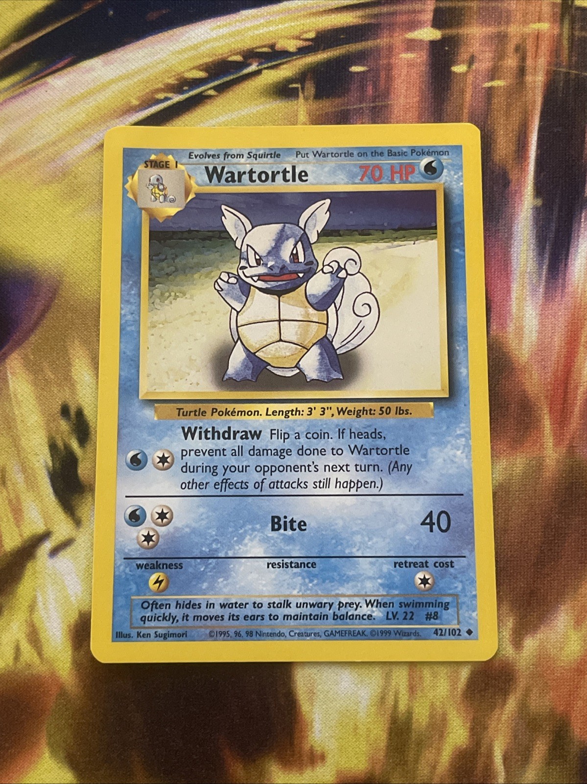 WARTORTLE 42/102 UC BASE SET UNLIMITED POKEMON MP