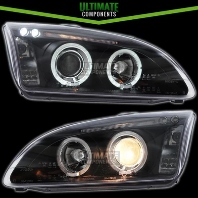 ULTIMATE COMPONENTS Ford Focus Mk2 Hatchback 2005-2008 Projector Angel Eyes Headlights Black Inner
