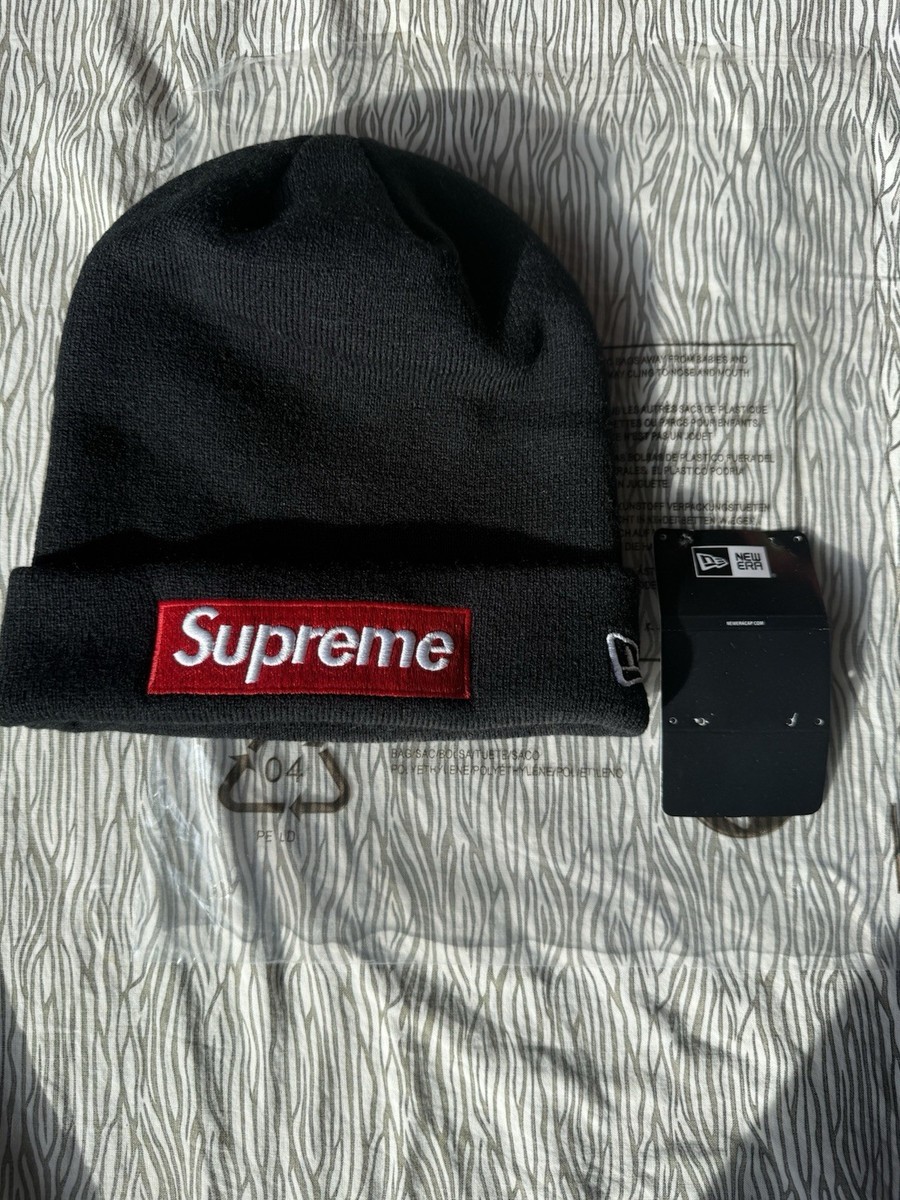 Supreme x New Era Box Logo Beanie Black/red (Fw22) -One size | eBay