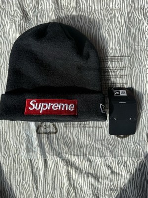 Supreme x New Era Box Logo Beanie Black/red (Fw22) -One size | eBay