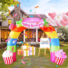 Hzgdejtg 11Ft Birthday Arch Outdoor Inflatable Decoration For Birthday Parties