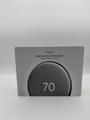 New Google Nest Learning Thermostat + Nest Temperature Sensor 4th Gen GA05551-US