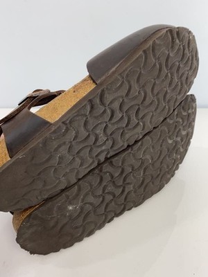 Birkenstock Messina Sandals Flats Dark Brown Leather Size 38 Good