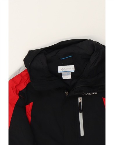 COLUMBIA Boys Hooded Windbreaker Jacket 15-16 Years Black Colourblock BM03 - Picture 3 of 3