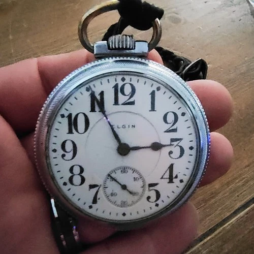 Antique 1909 Elgin B.W. Raymond 19J Railroad Grade Pocket Watch - Runs!