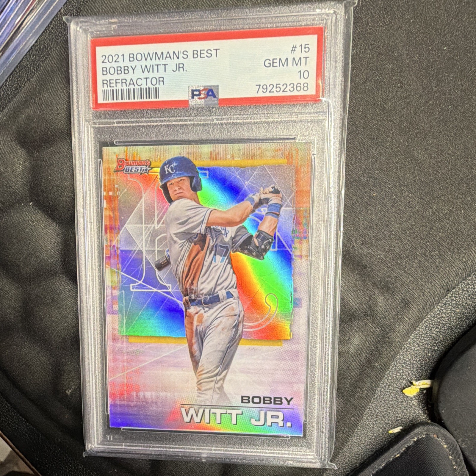 Topps 2021 Bowman's Best Bobby Witt Jr. Rookie Refractor #15 PSA 10