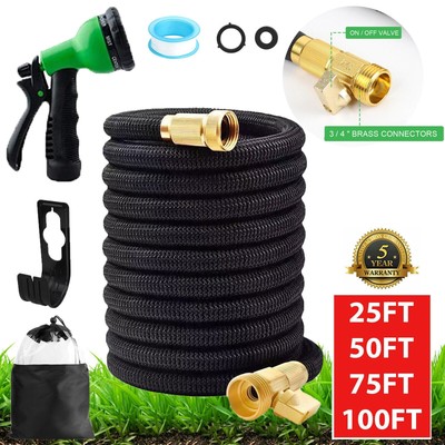 25/75/100ft HEAVY DUTY 4X Stronger Deluxe Expandable Flexible Garden Water Hose