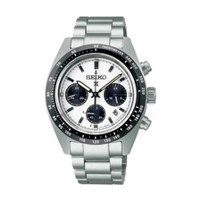 New.Seikos.white/black dial stainless steel strap watch 