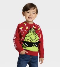The Grinch Sunglasses Sweater Size 4T Dr. Seuss Tango Red