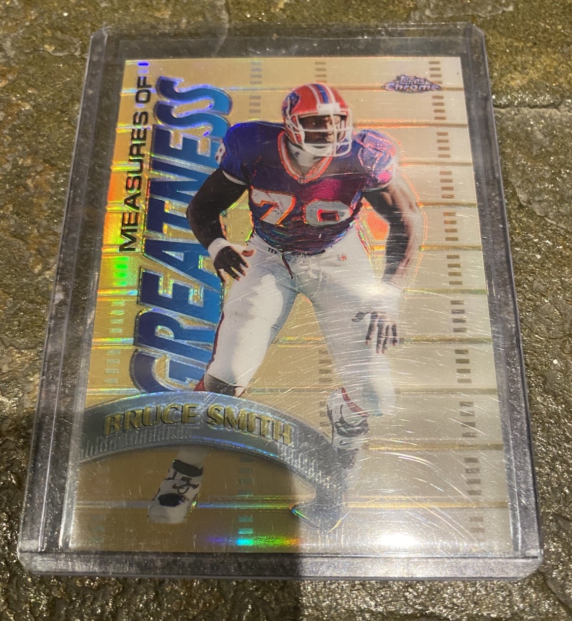1998 Topps Chrome Bruce Smith Measures Of Greatness Refractor