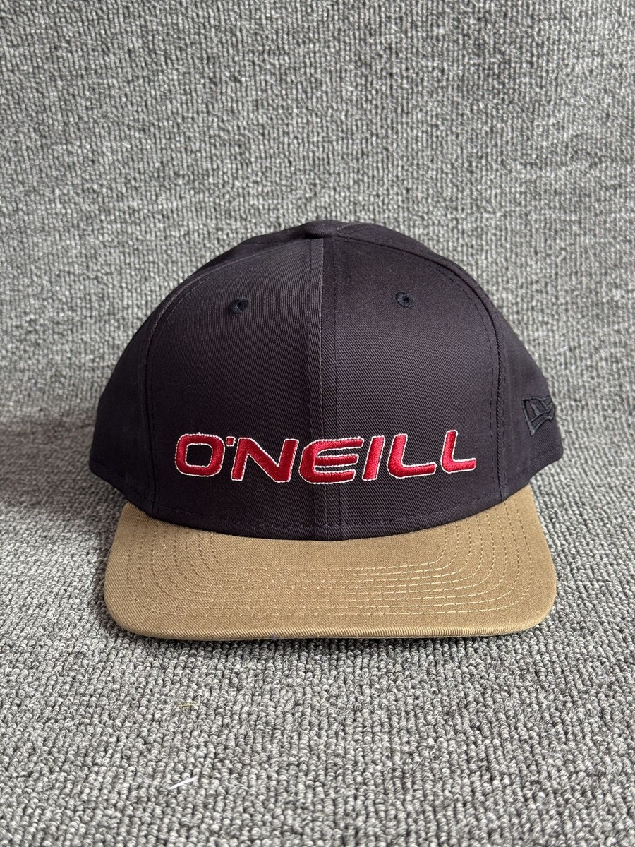 O'Neill Snapback Hat Navy Blue Tan Flat Brim Embroidered Logo Cap