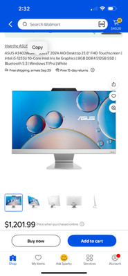 ASUS 24'' Touch AIO i5 1235U 8/512 A3402 Silver New in Box 