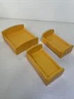 Vintage Fisher Price Little People Yellow Beds Lot Of 3 Play Family Furniture