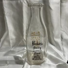 Vintage Baker’s Dairy Glass Quarter Milk Bottle Westminster, MA