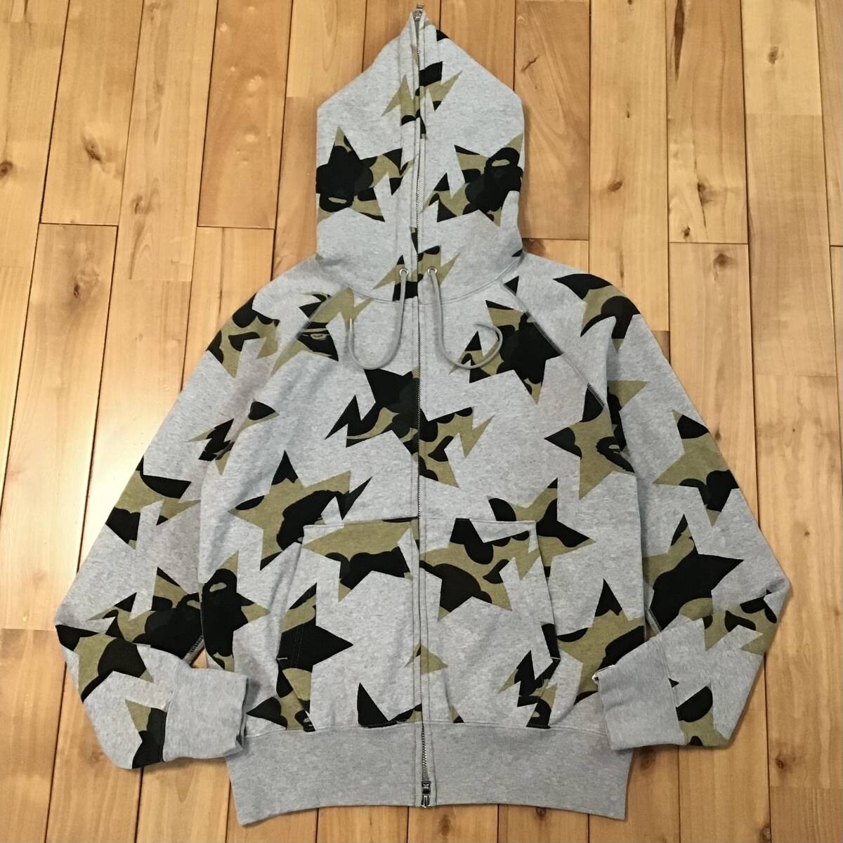 BAPE Star Full Zip Hoodie 1st Camo Gray Size S | eBay