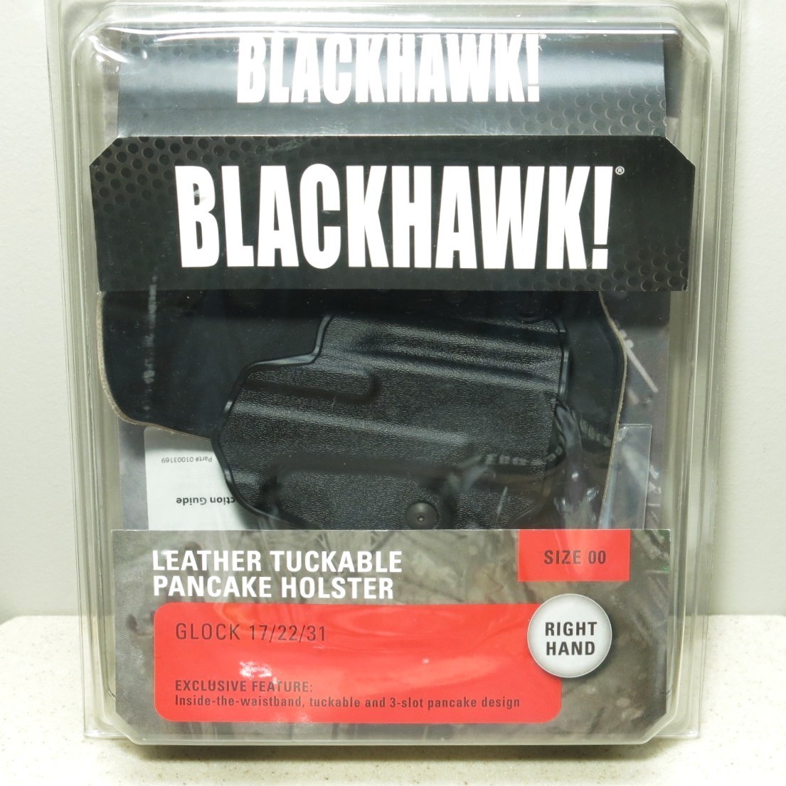 BLACKHAWK Leather Tuckable Pancake Holster - Adjustable Carry For Multiple Positions