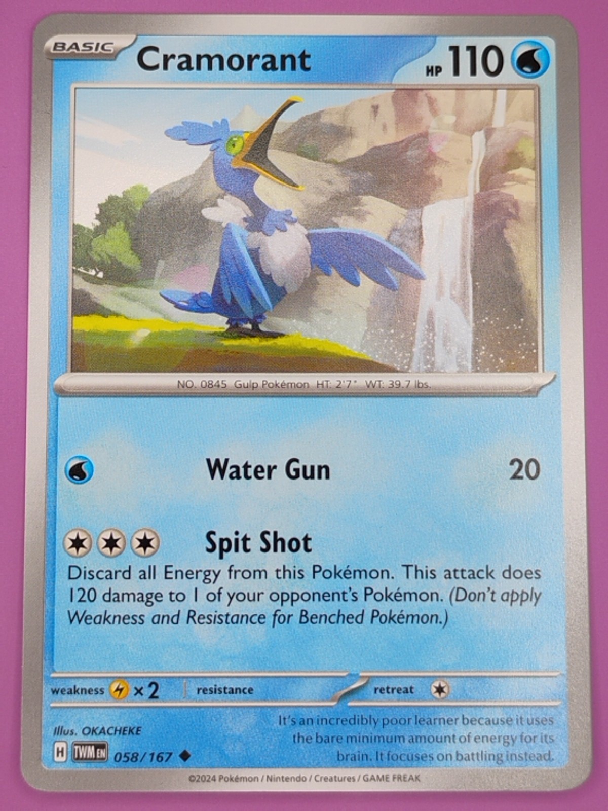 Cramorant 058/167 Twilight Masquerade Regular Finish Pokemon Card
