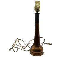 Vintage Leviton Brown Metal Table Lamp Mid Ce...