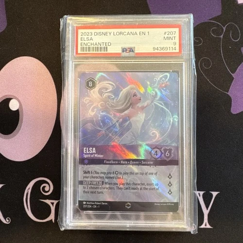 2023 DISNEY LORCANA THE FIRST CHAPTER ENCHANTED #207 ELSA SPIRIT OF WINTER PSA 9
