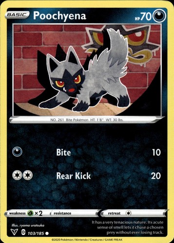 SWSH04: Vivid Voltage #103/185 Poochyena - Picture 1 of 2