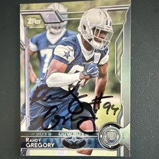 Topps 2015 Randy Gregory Dallas Cowboys Rookie Autographed Card #486. rookie card picture