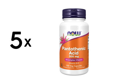 5 x Now Foods Pantothenic Acid 500mg (100 vcaps) (113,11 EUR/kg)