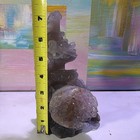 Gray Carved Crystal Figurine w/ Quartz Geode Sphere, approx 7 in — photo 10