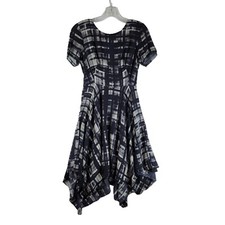 Corey Lynn Calter Painted Plaid Dress Handkerchief Hem - Anthropologie sz 2