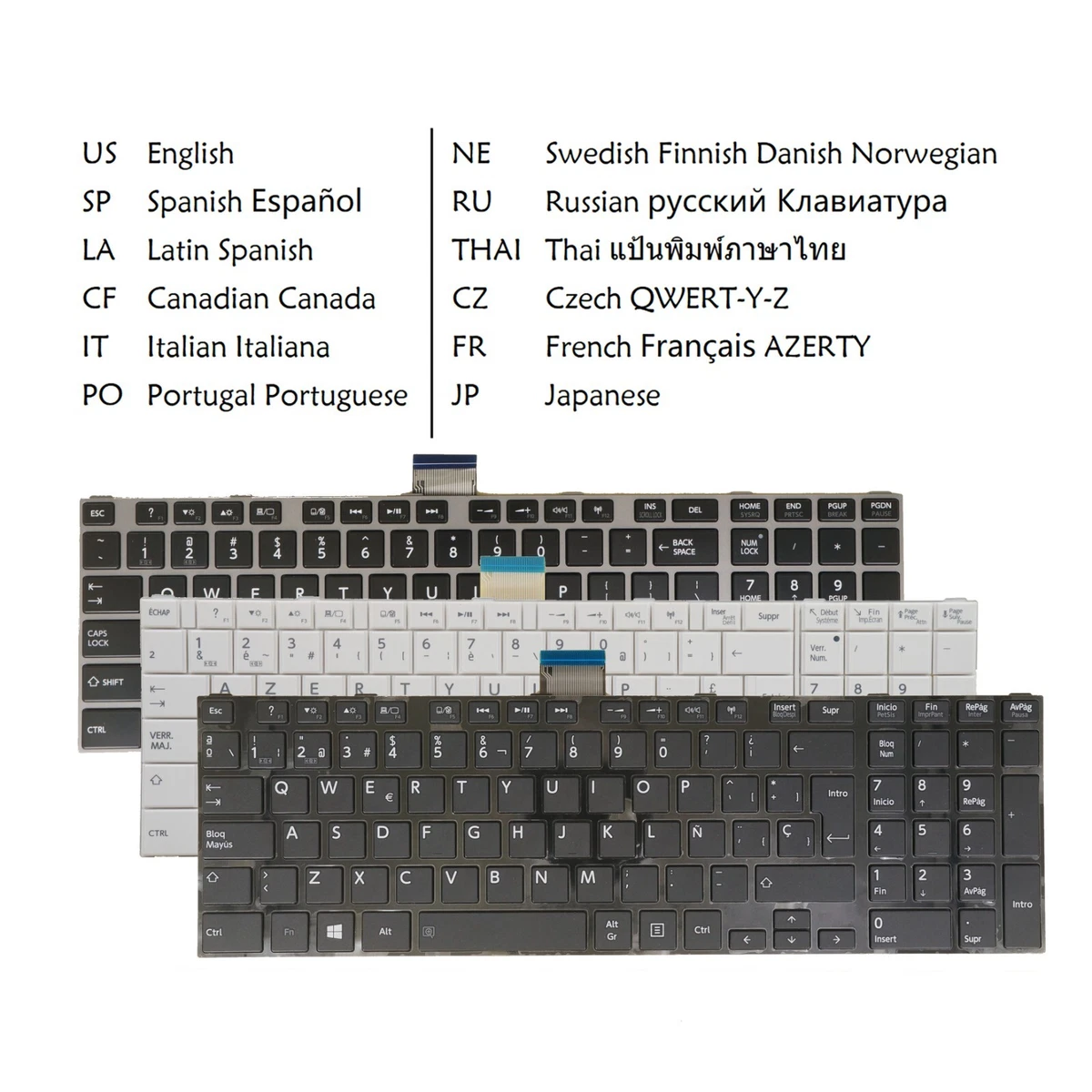 CLAVIER FRANÇAIS AZERTY Argent pour portable TOSHIBA Satellite A215 EUR