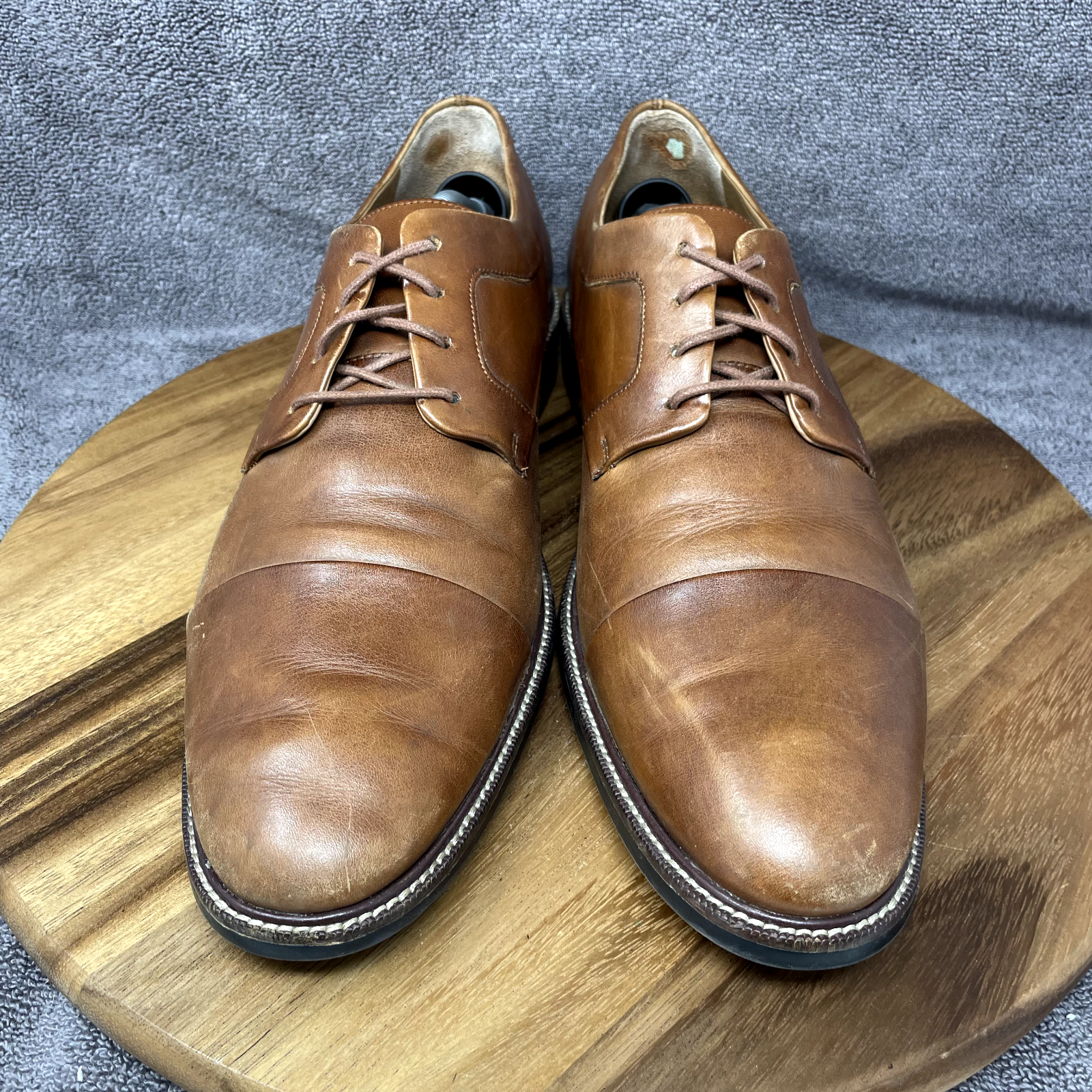 SAOLA Scarpe Oxford da uomo marroni Cole Haan Grand OS taglia 12 pelle punta berretto Warren C20153