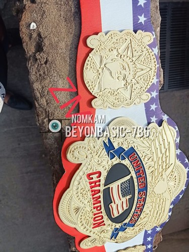 UNITED STATES HEAVYWEIGHT WRESTLING CHAMPIONSHIP BELT ADULT 2MM/4MM - Picture 13 of 15
