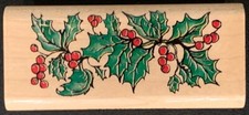 Inkadinkado Christmas Holly Berry Border Rubber Stamp