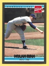 NOLAN RYAN 1992 DONRUSS COCA COLA Singles Complete Your Set/ You Pick The Cards