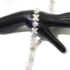 90Cm Décoratif Trim Faux Perle Fleur Cristal Rhinestone Chaîne Ruban Mariage