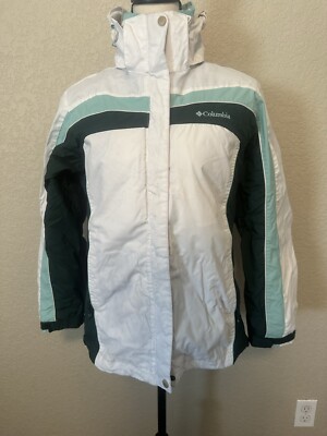 VTG Columbia 3 In 1 Ski Jacket Women Size XS Snow Hidden Hooded