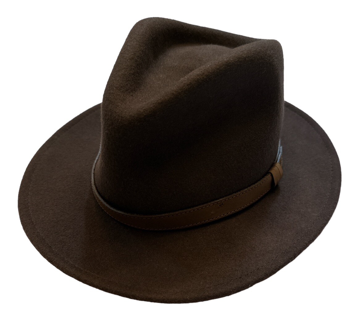 Alan Paine 'Country Collection' Sz S Felted Wool Fedora Hat Ricufel Leather  Band