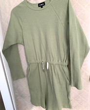 Kidpik Girl's Light green textured cotton spandex drop waist dress M. NWT