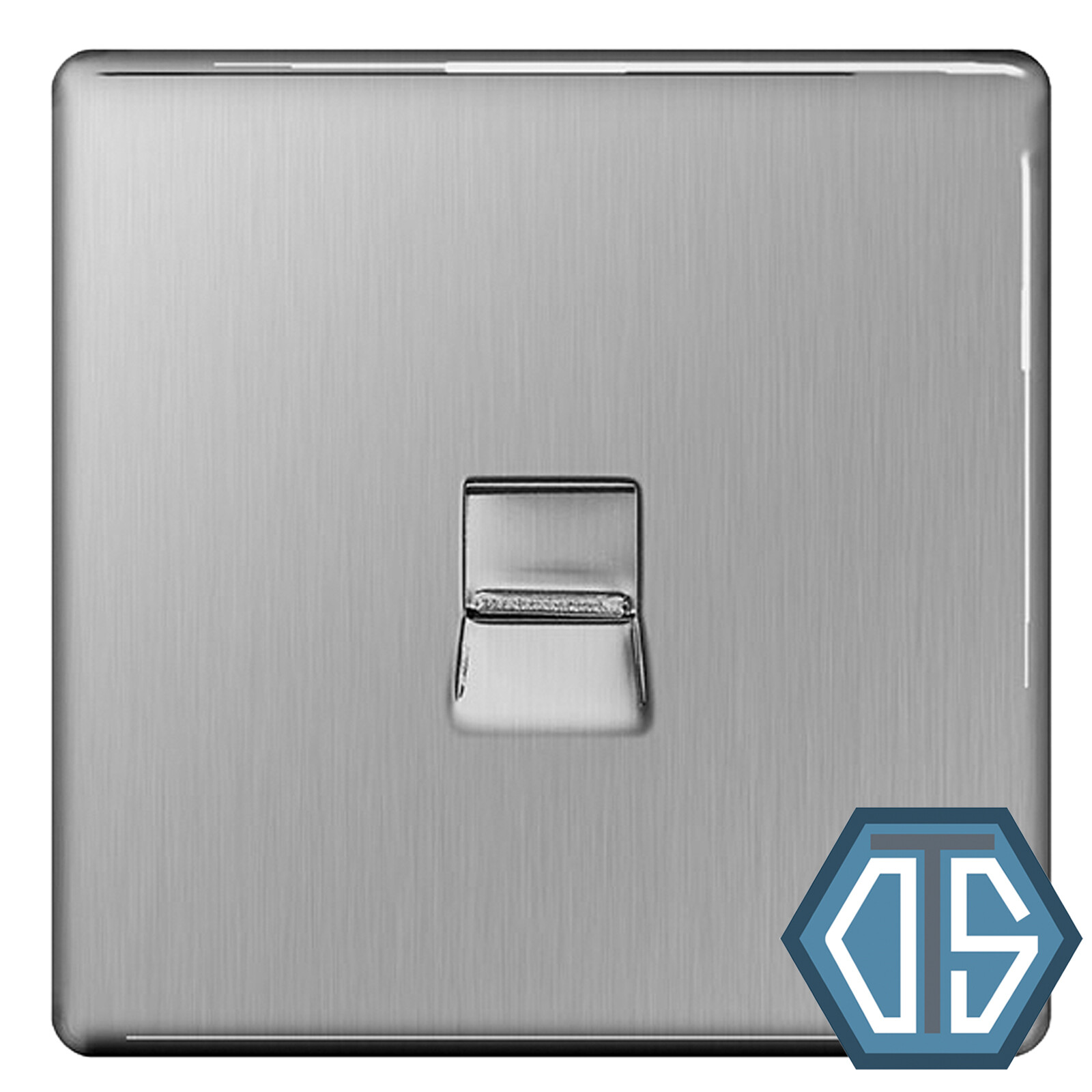 BG FBSBTS1 Brushed Steel 1 Gang BT Telephone Slave Socket Screwless Flatplate