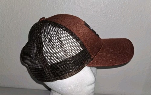 New w/o tag Embroidered On Patch Logo Trucker Hat Snap Back 2 Tone Rusty Brown - Picture 6 of 13