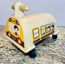 PlanToys School Electro Bus Ride-On Wood Toy Kids Toddlers 12mo+ VERY RARE