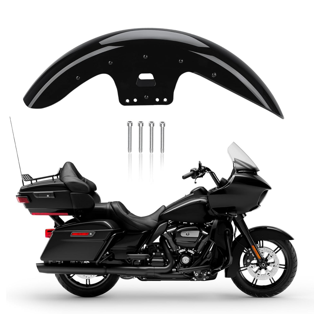 Denm Black 19 Wheel Wrap Front Fender For Harley Tourng Glde Custom Baggers | eBay