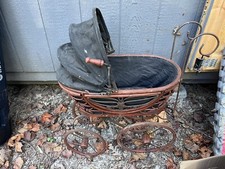 Antique Vintage Doll Carriage Baby Stroller Wood Iron Primitive Victorian